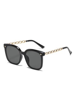 Buy Classic Retro Chain Sunglasses Men's and Women's Large Frame Sunglasses Ins European Fashion Trend Street Shooting Glasses - Size: 46MM Black in Saudi Arabia