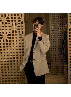 Buy South Korea Mens Casual Small Suit Jacket Korean Style Dongdaemun Fashionable Suit Autumn Loose Black Single Western TopBrown Brown in Saudi Arabia