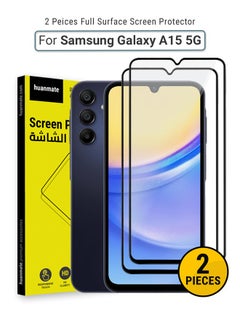 Buy 2 Pieces Samsung Galaxy A15 5G Screen Protector – Premium Edge to Edge Tempered Glass, High Transparency, Delicate Touch, Anti-Explosion, Smooth Arc Edges, Easy Installation in Saudi Arabia