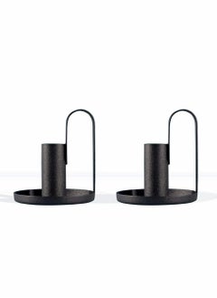 اشتري Taper Candle Holders, Candlestick Set of 2, Anti Rust Retro Iron Vintage Candelabra Stand Candlelight Dinner Party Kitchen Home Decoration for Wedding Dinning Room Decoration في السعودية