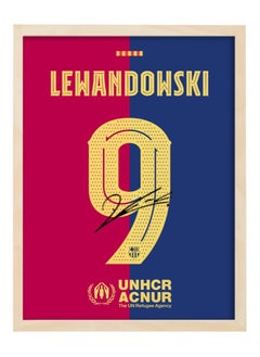 اشتري Robert Lewandowski Barcelona Autographed Jersey - Framed Poster 30x40cm - Football Memorabilia, Soccer Collectible, Gift for Fans في الامارات