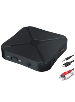 Buy Bluetooth 5.0 Audio Transmitter Receiver, 2 in 1 Bluetooth Wireless Audio Adapter Suitable for PC TV Headphones Soundbar Car TV Loudspeaker MP3 Home Stereo System in UAE