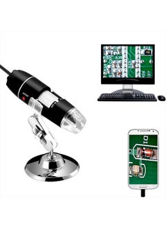 Buy 40 to 1000x Magnification Endoscope, 8 LED USB 2.0 Digital Microscope, Mini Camera with OTG Adapter and Metal Stand, Compatible with Mac Windows 7 8 10 11 Android Linux in UAE