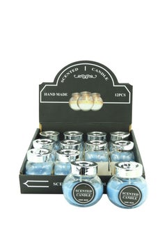 اشتري Scented Jar Candles (Set of 12 PCS) Handmade with Fragrance - Blue في الامارات