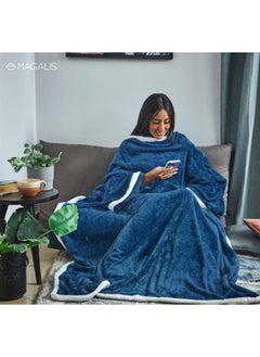 Buy Calenta Blanket With Sleeves -Denim Blue in Egypt