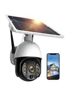 Buy Outdoor Security Camera, Solar Powered Battery WiFi Camera Wire Free Outdoor 1080P Pan Tilt Wireless Camera PIR Motion 2 Way Audio Night Vision Cloud Storage in Saudi Arabia