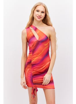 اشتري Women Petite Tie Dye Mini Dress, Orange في الامارات