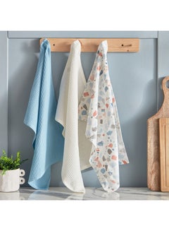 Buy Flora Dian 3-Piece Kitchen Towel Set 40 x 60 cm in UAE