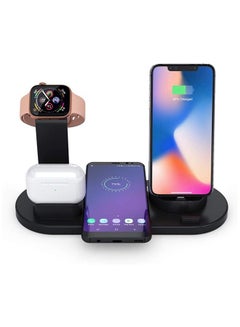 Buy 3-in-1 Wireless Charger,Fast Wireless Charging Station  Rotatable  Dock for Apple Watch/AirPods/Pencil, iPhone Series/Micro/Type C Phones and Galaxy Series (Black) in Saudi Arabia
