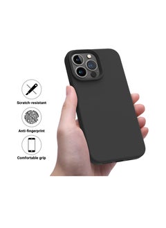 اشتري Compatible with iPhone 13 Pro (6.1 Inch) Case, Liquid Silicone Case, Full Body Protective Cover, Shockproof, Slim Phone Case, Anti-Scratch Soft Microfiber Lining - Black في مصر