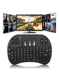 اشتري Arabic/English Layout Mini Wireless Keyboard, with Touchpad Mouse Combo, Wireless Mini Keyboard Handheld Remote Control Mini Keyboard For Android TV Box, Smart TV, PC, Tablet (Black) في الامارات