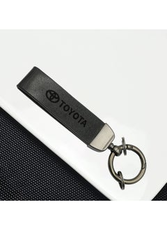 Buy Premium TOYOTA Key Ring With Leather Strap Keychain, Stylish Car Key Chain - BLACK in Saudi Arabia