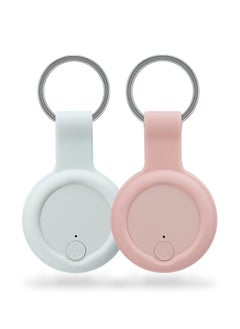 اشتري 2 Pack Bluetooth Key Finder Locator, Mini Anti Lost Item Finder Tag Key Tracker Alarm For Pet, Key, Wallet, Luggage, Compatible With Ios And Android, Incl Silicone Protective Cases (White and Pink) في الامارات