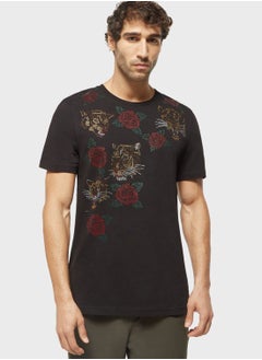 Buy Embellished Crew Neck T-Shirt in UAE