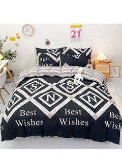 Buy 4-piece Bedding Set Microfiber Soft Quilt Set With 1 Quilt Cover 1 Flat Sheet And 2 Pillowcases 1.8m Bed（180*220cm） in UAE