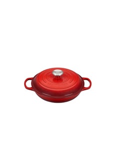 Buy Le Creuset Signature Cerise Cast Iron 26cm Shallow Casserole in Saudi Arabia