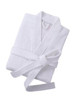 اشتري Terry Cotton Kimono Bathrobe, White في الامارات