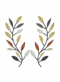 اشتري Metal Tree Leaf Wall Decor(Multicolor 2 Pcs) في الامارات