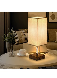 Buy Usb Charging Cloth Cover Table Lamp with 3 Color Temperatures LED Bulb in Saudi Arabia