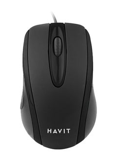 Buy HV-MS753 USB2.0 Wired Optical Mouse, Ergonomic Design, HVMS-MS753-BK in UAE