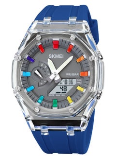 Buy Men's Waterproof Fashion Watch Silicone Watch Band - Blue - 44.3mm in Saudi Arabia