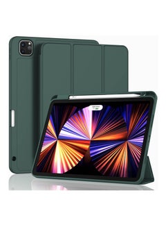 Buy New iPad Pro 11-10.9 Inch Case 2022(4th Gen)/2021(3rd Gen)/2020(2nd Gen) with Pencil Holder,Smart iPad Case [Support Touch ID and Auto Wake/Sleep] with Auto 2nd Gen Pencil Charging (Midnight Green) in Egypt