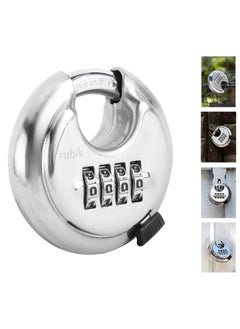 اشتري 4-Digits Combination Padlock, Alloy Steel Security Lock for School, Gym, Toolbox, Closet, Wardrobe, Gate, Cabinet (1 Pack) في الامارات