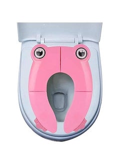 Buy Foldable Potty Toilet Training Seat, Travel Portable Toilet Seat Toddler, Boys & Girls with Non-Slip Silicone Pads，Recyclable Toilet Seat (Pink) in UAE