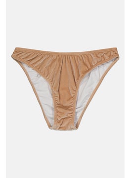 اشتري Women Textured Bikini Bottom, Tan في الامارات