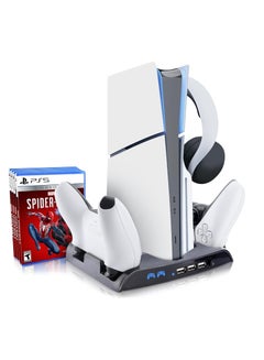 Buy XICEN PS5 Slim Cooling Stand with Controller Charging Station (Black) in Saudi Arabia