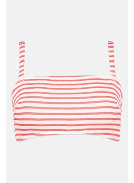 Buy Women Stripe Bikini Top, White/Red in UAE