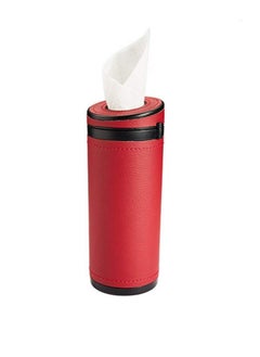 Buy Car Tissue Tube, Cylinder Tissue Box Diameter 2.75'' PU Leather Round Tissues Container for Car Cup Holder, Up to 30 Count Tissue in Saudi Arabia