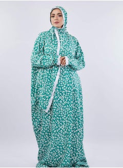 اشتري Printed Viscose Isdal Turquoise - White For Women في مصر