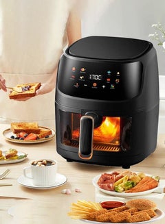 Buy Air Fryer with Touch Screen Hot Air Fryer Smart Menu Electric Oven Household French Fries Fried Chicken Air Fryer Oven Black in UAE