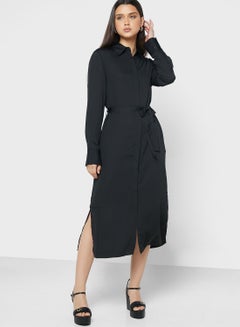 Buy Belted Polo Neck Dress in UAE