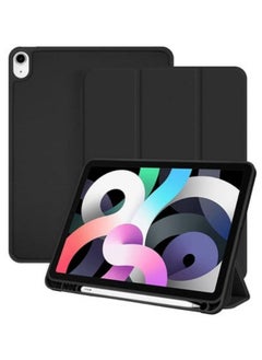 Buy iPad Air 5 4 Case iPad Air 5th 4th Generation Case for 10.9 Inch 2022 2020 Model Auto Wake Sleep Cover Protective Cover with Pencil Holder Slim Soft TPU Back Smart Trifold Stand Black in UAE