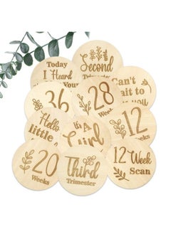 Buy Wooden Pregnancy Journey Milestone Markers Weekly Growth Bump Tracker Milestone Discs Double Sided Baby Arrival Photo Prop Cards And Pregnancy Announcement Baby Shower Gifts For Pregnant Moms in UAE