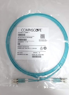 Buy CommScope fiber optic patch cord, LC to LC, OM3, twin zip, 3 m, aqua multi mode in Saudi Arabia