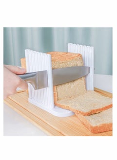 Buy Adjustable Bread Slicer for Homemade Loaves Plastic Foldable Kitchen Tool for Perfect Toast in Saudi Arabia