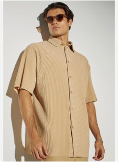 Buy All Over Ribbed Regular Fit Shirt in Saudi Arabia