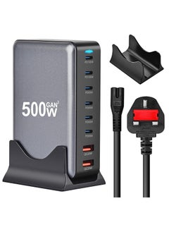 اشتري شاحن USB A وUSB C بقوة 500 وات، ومحطة شحن سريعة من النوع C بـ 8 منافذ، وشحن سريع بالحائط مع سلك طاقة بطول 1.5 متر في السعودية