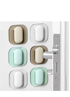 اشتري Door Handle Bumper Self-Adhesive Thickened Wall Protector Door Knob Wall Shield Rubber Buffer Crash Pads Translucent Silicone Door Stoppers for Furniture Glass Table في السعودية