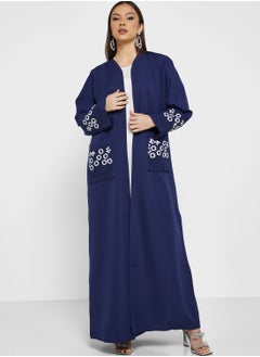 Buy Pocket Detail Embroidered Abaya in UAE