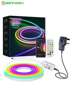 اشتري شريط أضواء LED اليكسا 3M مع جهاز تحكم عن بعد مقاوم للماء واي فاي RGB ألوان متغيرة شرائط إضاءة LED ذكية ومزامنة الموسيقى والتحكم في التطبيق يعمل مع شرائط اليكسا الخفيفة لغرف النوم وحفلات أعياد الميلاد في السعودية