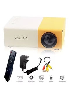 Buy Portable QVGA LED 400 Lumens Projector With Remote Control White/Yellow in Saudi Arabia