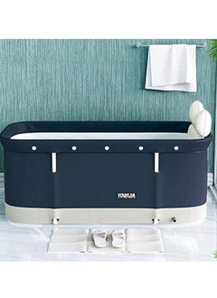 Buy Portable Foldable Bathtub, 120cm Foldable Soaking Bathing Tub for Adults, Soaking Standing BathTub, Portable Bathtub, Separate Family Bathroom SPA Tub, Ideal for Hot Bath Ice Bath in UAE