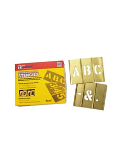 Buy Brass Interlocking Stencils 33 Piece Single Letter Set 1/2 inch in UAE