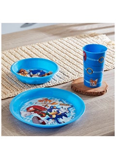 Buy Sonic the Hedgehog 3-Piece Breakfast Set 19.5 x 2 x 19.5 cm in UAE