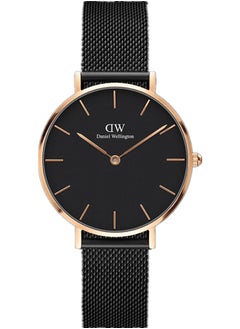 Buy Petite Ashfield Black Round Watch for Women 32mm Dial with Black Stainless steel Strap DW00100201 in Saudi Arabia