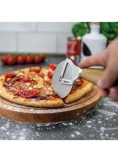 Buy Boska Stainless Steel Pizza Cutter Oslo Multifunctional Pizza Wheel Cutter Handheld Food Slicer Silver Non Stick Roller For Kitchen Cooking in UAE